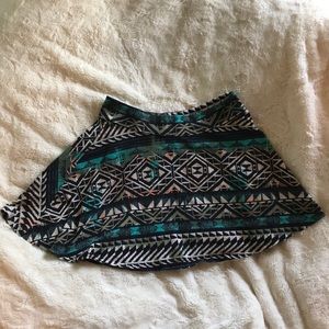 Tribal Print Skater Skirt